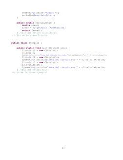 System.out.print("Radio: ");
        setRadio(Leer.datoInt());
    } 
    public double calculaArea() {
        doubl