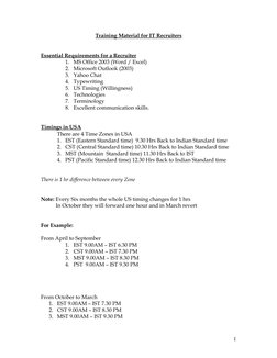 IT Recruiter Training Essentials | PDF | H 1 B Visa | Sap Se