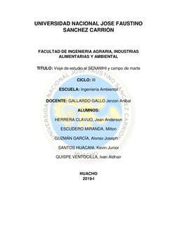 UNIVERSIDAD NACIONAL JOSE FAUSTINO 
SANCHEZ CARRIÓN 
 
 
FACULTAD DE INGENIERIA AGRARIA, INDUSTRIAS 
ALIMENTARIAS Y AMBIENT