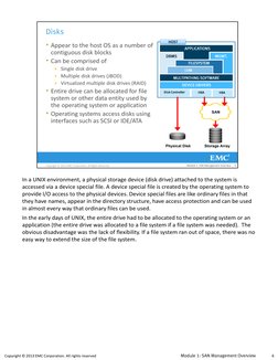 Copyright © 2013 EMC Corporation. All rights reserved 
In a UNIX environment, a physical storage device (disk drive) atta