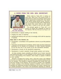 ~~~~~~~~~~~~~~~~~~~~~~~~~~~~~~~~~~~~~~~~~~~~~~~~~~~~~~~~~~~~~
Indian Valuer / June, 2016
5
Efforts made by ‘Team IOV’ in maki