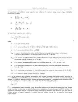 WELDED TANKS FOR OIL STORAGE
F-5
For unanchored fixed roof tanks except supported cone roof tanks, the maximum design pressur