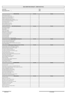 DAILY INSPECTION CHECKLIST - CHAKRI SOUTH M-2
Inspected By:
Time:
Manager Present at Site: 
Date:
FORECOURT AREA
Yes / No
Re