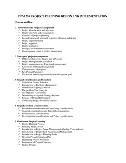 Project Development Course Outline Project Planning and Implementation Guide | PDF | Project Management ...