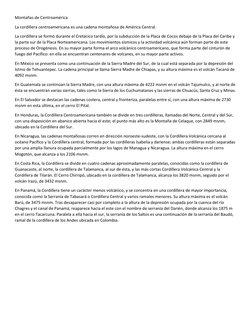 Montañas de Centroamérica  
La cordillera centroamericana es una cadena montañosa de América Central. 
La cordillera se formó
