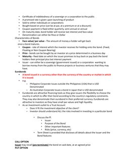 •
Certificate of indebtedness of a sovereign or a corporation to the public
•
A promised rate is given upon launching of prod