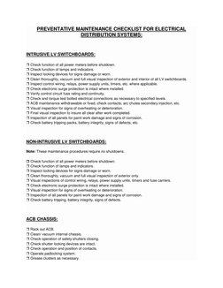 Electrical Panel Maintenance Checklist | PDF | Fuse (Electrical) | Relay