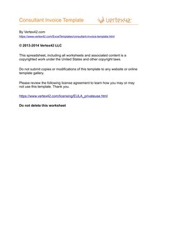 Consultant Invoice Template
By Vertex42.com
© 2013-2014 Vertex42 LLC
Do not delete this worksheet
https://www.vertex42.com/Ex