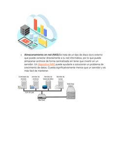  
Almacenamiento en red (NAS)Se trata de un tipo de disco duro externo 
que puede conectar directamente a tu red informáti