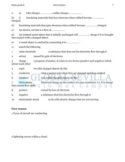 Grade 8 Electrostatics Notes | PDF | Electric Charge | Electrostatics