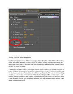 Adding Text for Titles and Credits 
To add text, navigate to the top of the screen and go to Title -> New Title -> Defaul