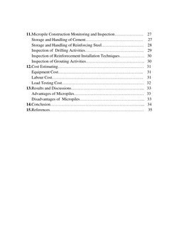 11. Micropile Construction Monitoring and Inspection………………… 27
Storage and Handling of Cement…………………………………… 27