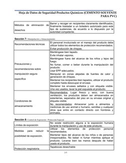 ____________________________________________________________________ 
Hoja de Datos de Seguridad Productos Químicos (CEMENTO