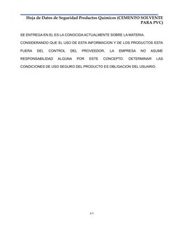____________________________________________________________________ 
Hoja de Datos de Seguridad Productos Químicos (CEMENTO