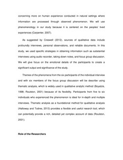 concerning more on human experience conducted in natural settings where 
information are processed through observed phenomeno