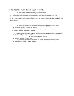 Types of Volcanoes Lesson Plan | PDF | Volcano | Types Of Volcanic ...