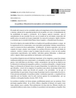 NOMBRE: BLANCA ITZEL PILÓN ALCALÁ  
MATERIA: TEMAS DE LA TRADICIÓN CONTEMPORÁNEA PARA LA ARQUEOLOGÍA 
MESOAMERICANA 
CARRER