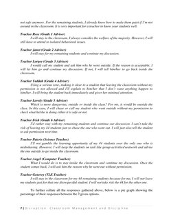 7 | D i s r u p t i o n :  C l a s s r o o m  M a n a g e m e n t  a n d  D i s c i p l i n e   
 
not safe anymore. For the