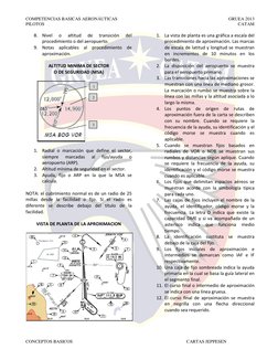 COMPETENCIAS BASICAS AERONÁUTICAS 
GRUEA 2013 
PILOTOS    
 
CATAM 
CONCEPTOS BASICOS 
 
CARTAS JEPPESEN 
8. Nivel 
o 
altitu