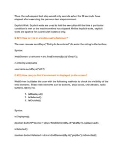 Thus, the subsequent test step would only execute when the 30 seconds have 
elapsed after executing the previous test step/co