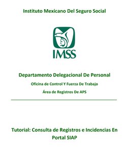 Instituto Mexicano Del Seguro Social 
 
 
 
Departamento Delegacional De Personal 
Oficina de Control Y Fuerza De Trabajo 
Ár