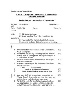 Visual Basic Question Bank Overview | PDF | Object Oriented Programming ...
