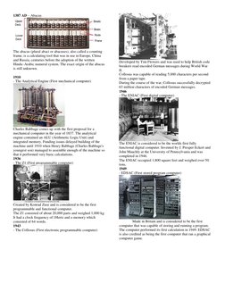 1387 AD – Abacus  
 
The abacus (plural abaci or abacuses), also called a counting 
frame, is a calculating tool that was in