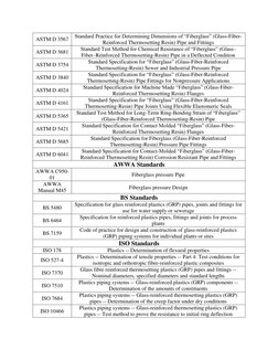 ASTM D 3567 
Standard Practice for Determining Dimensions of “Fiberglass” (Glass-Fiber-
Reinforced Thermosetting Resin) Pipe