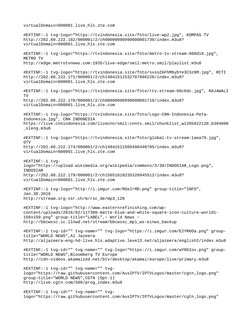 virtualDomain=000001.live_hls.zte.com
#EXTINF:-1 tvg-logo="https://tvindonesia.site/foto/live-wp2.jpg", KOMPAS TV
http://202.