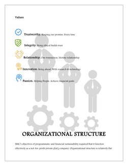 Values 
   Trustworthy: Keeping our promise. Every time 
     Integrity: Being ethical builds trust 
Relationship: One transa