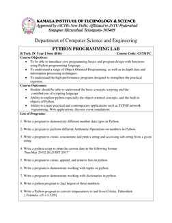 BCA301A Python Lab Program List | PDF | Python (Programming Language ...
