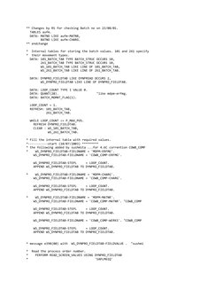 ** Changes by RS for checking Batch no on 23/08/01. 
  TABLES aufm. 
  DATA: MATNO LIKE aufm-MATNR, 
        BATNO LIKE aufm-
