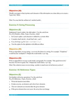 Objective (H)
Modify your page so that it prints each character of the information on a time delay as to create a 
“typewrite