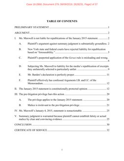 i 
 
TABLE OF CONTENTS 
PRELIMINARY STATEMENT ...............................................................................