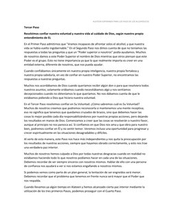 ALATEEN-ESPERANZA PARA LOS HIJOS DE LOS ALCOHÓLICOS  
Tercer Paso  
Resolvimos confiar nuestra voluntad y nuestra vida al cui