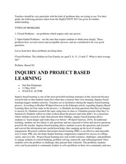 Teachers should be very particular with the kind of problems they are trying to use. For their 
guide, the following pictures