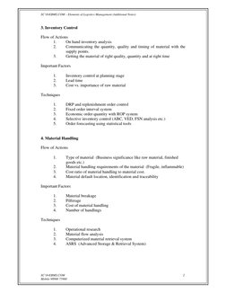 SC’OrEBMS.COM – Elements of Logistics Management (Additional Notes)
SC’OrEBMS.COM 
Mobile 98900 75900
2
3. Inventory Control