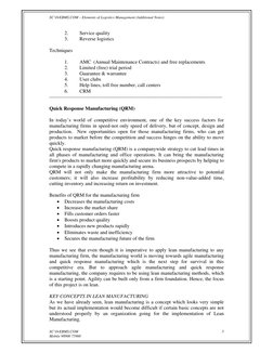 SC’OrEBMS.COM – Elements of Logistics Management (Additional Notes)
SC’OrEBMS.COM 
Mobile 98900 75900
5
2.
Service quality
3.