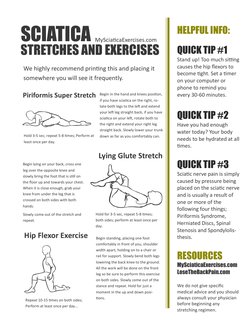 Printable Sciatica Exercise Guide | PDF | Diseases And Disorders ...