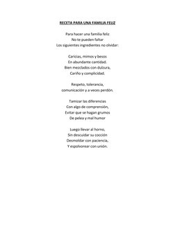 Receta para una Familia Feliz | PDF