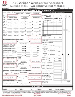 IADC WellCAP Kill Sheet Template | PDF | Gases | Chemical Engineering