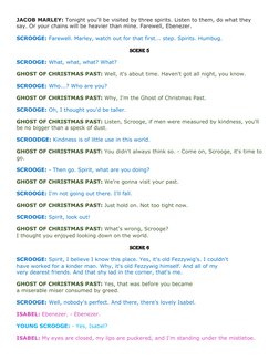 JACOB MARLEY: Tonight you'll be visited by three spirits. Listen to them, do what they 
say. Or your chains will be heavier t