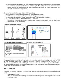 Usually the first two digits of the code represent part of the value; the third digit corresponds to 
the number of zeros t