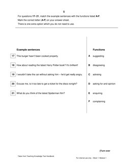 Mock TKT Tests 1-3 Completed With Key | PDF | Question | Noun