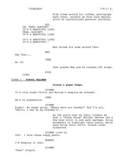 Kids crowd around for coffee, photograph
each other, stoners do free form dances,
girls do synchronized personal grooming.