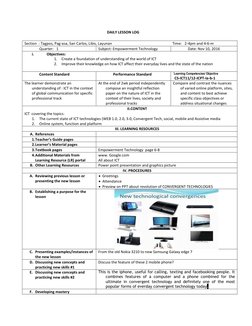 Empowerment Technology Lesson Plan | PDF | Educational Technology ...
