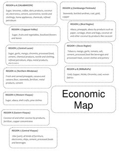 REGION 4-B (MiMaRoPa)  
 Gold, Copper, Nickle, Chromite, coal, woven 
fabri