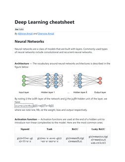 Deep Learning Cheat Sheet Overview | PDF | Artificial Neural Network ...