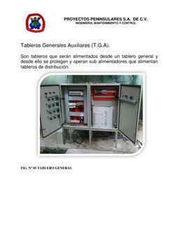 PROYECTOS PENINSULARES S.A.  DE C.V. 
INGENIERÍA, MANTENIMIENTO Y CONTROL 
 
 
 
 
 
 
 
 
 
 
Tableros Generales Auxil