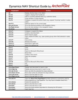 Dynamics NAV Shortcut Key Guide | PDF | Microsoft Excel | Human ...